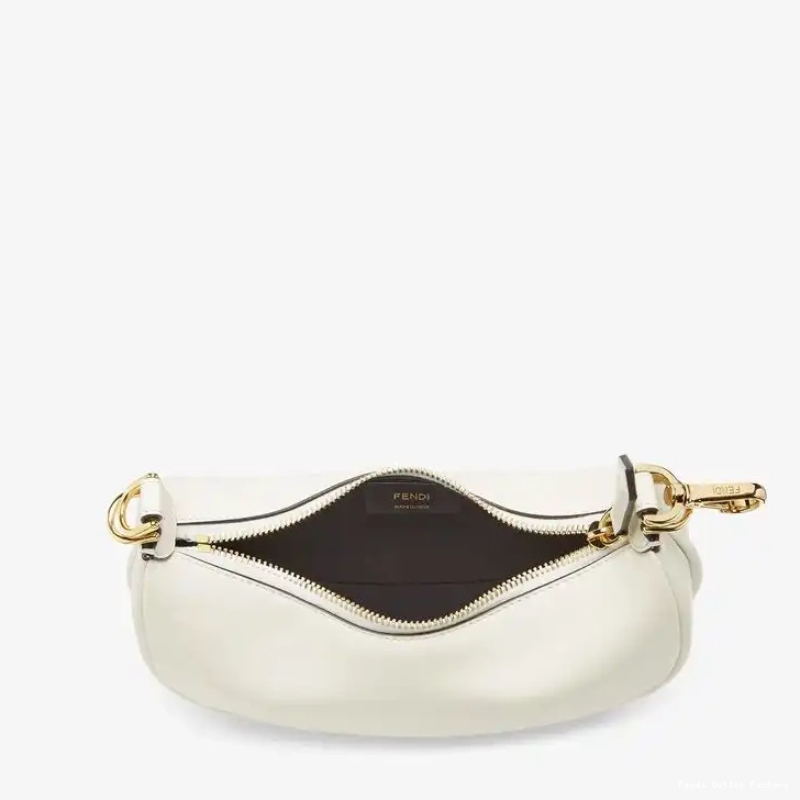 Affordable HOT Bag Hobo Mini Fendi Calf White Fendigraphy In Leather 0619